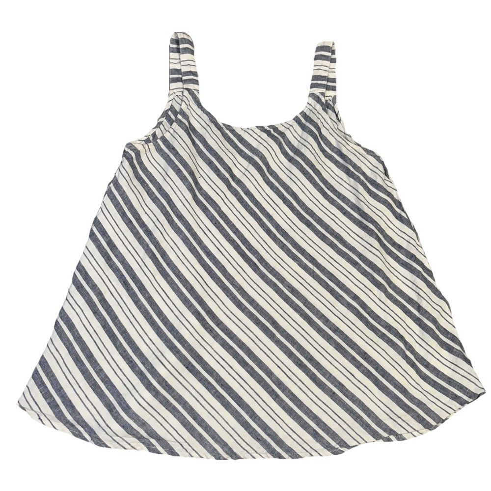 Artisan NY 100% Linen Sleeveless Striped Tank Top size Small Beach Coastal